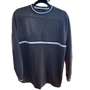 Vestelatino Mens Gray White Stripe Pullover Sweater Size L​​​​